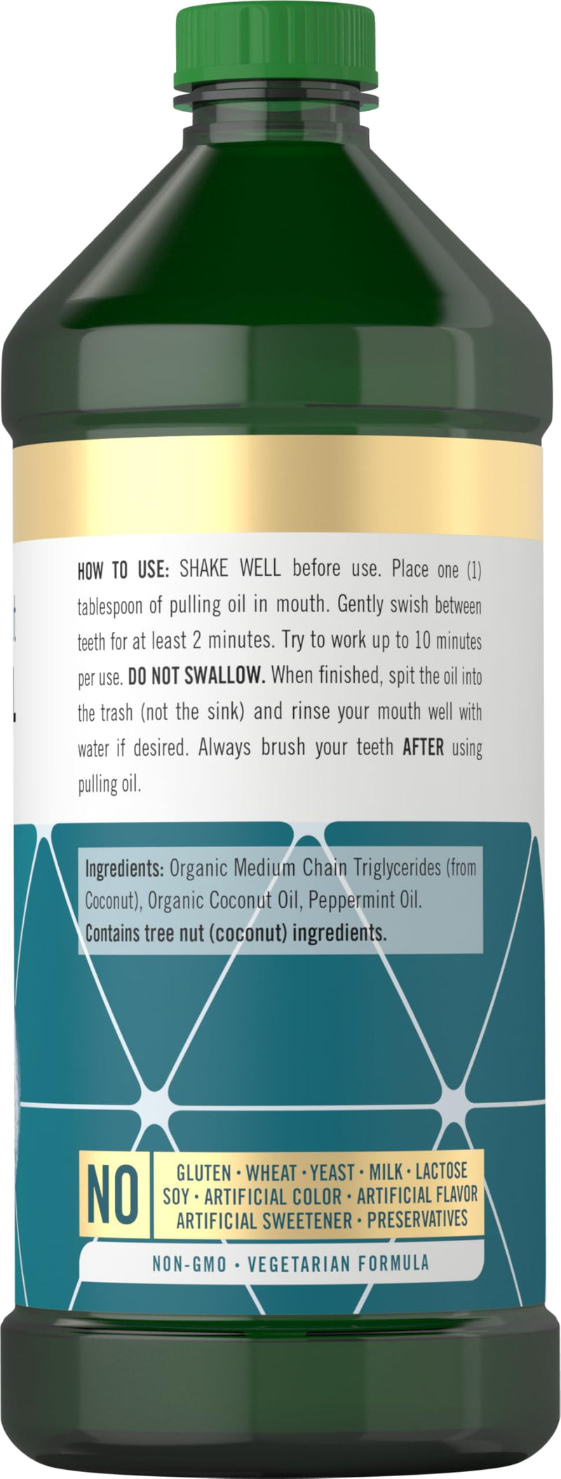 Carlyle Pulling Oil for Teeth & Gums | 16 Fl Oz Pack of 2 | Coconut and Mint | Alcohol Free & Non-GMO