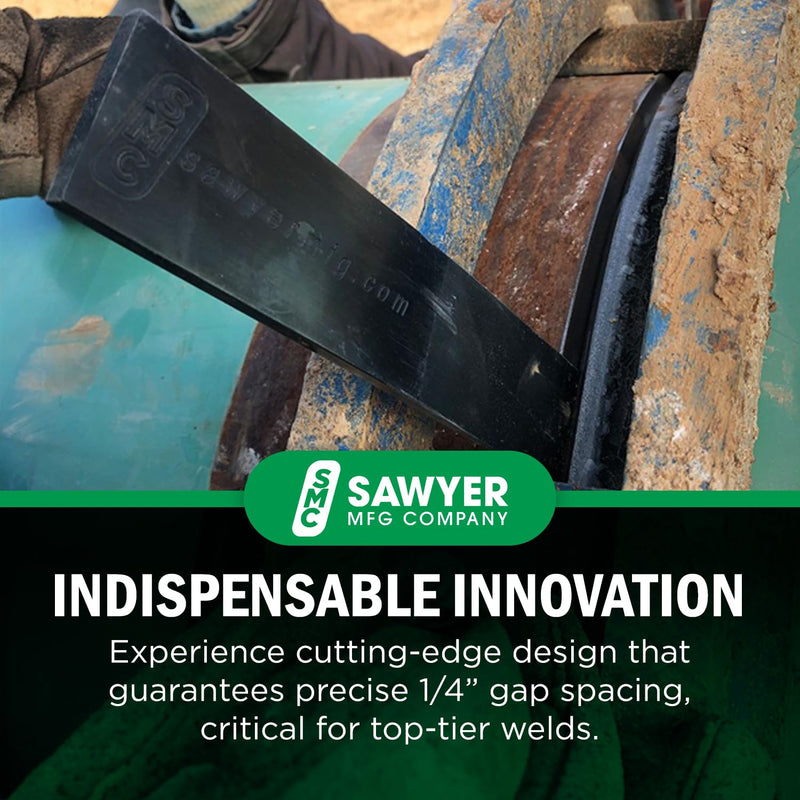 Sawyer Mfg Company 4" Welding Wedge – Precision Steel for Pipe Fitting and Metalwork for Accurate Gap Adjustment, Ideal for Pipefitters, TIG, Ironworkers, Gutter Installation and Metal Spacers – Large