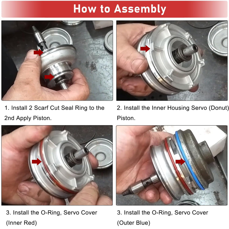 High Performance Corvette Servo Piston Kit Upgrade A74905BK TH700R4 4L60E 4L65E 2-4 Band Fits GM Corvette Style (1982-UP)