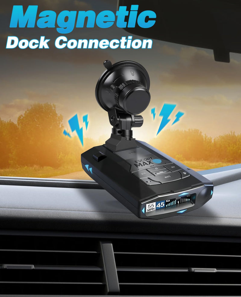 Magnetic Radar Detector Mount for Escort Redline 360c MAX 3 Cobra RAD 700i | EZ Quick Release Suction Cup Holder, 360° Swivel, Heat-Resistant, Universal Straps Included