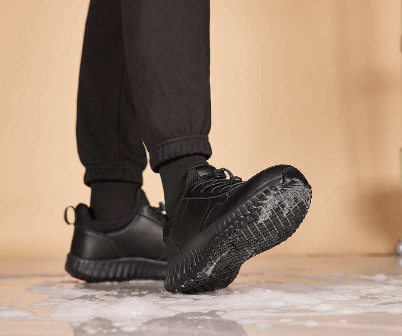 Men's Non Slip Work Shoes Black Slip Resistant Waterproof Sneakers Kitchen Slip On Lightweight Walk Food Service Chef Nurse Cushioning Shoe Delivery Footwear 11
