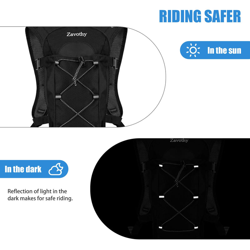 Zavothy Hydration Backpack with 2L Hydration Bladder Water Backpack for Hiking Hydration Pack for Running Cycling Hiking New Black