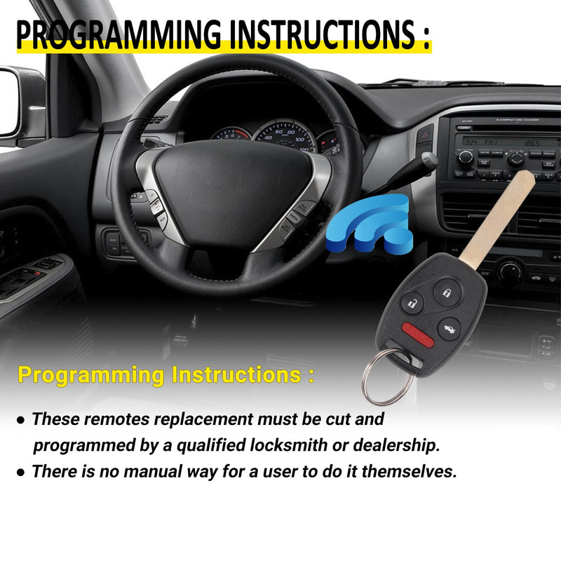 Key Fob Replacement for 2003-2007 Honda Accord Car Keyless Entry Remote Control,OUCG8D-380H-A 35111-SHJ-305,4 Buttons, 2Pcs