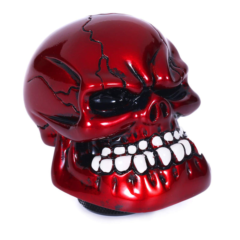 Skull Shift Knob Transmissions Gear Shifter Stick Handle Shifting Lever Fit Most Manual Automatic Cars Truck SUV (Red) Red