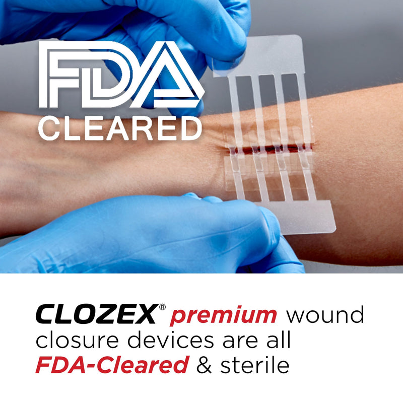Clozex Emergency Laceration Closures - Repair Wounds Without Stitches, Skin Closure Device for 3 Individual Wounds Or Combine for Total Length of 4 1/4 Inches 3 Closures- 3/4", 1 1/2", 2"