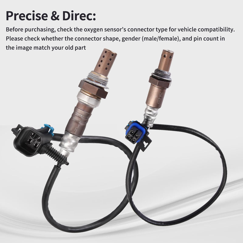O2 Oxygen Sensor Upstream and Downstream Fits for Chevy Silverado Suburban 1500 2500 3500 HD Tahoe, for GMC Sierra Yukon XL 1500 2500, for Cadillac Escalade ESV EXT 2006-2007 234-4337 234-4018 4Pc