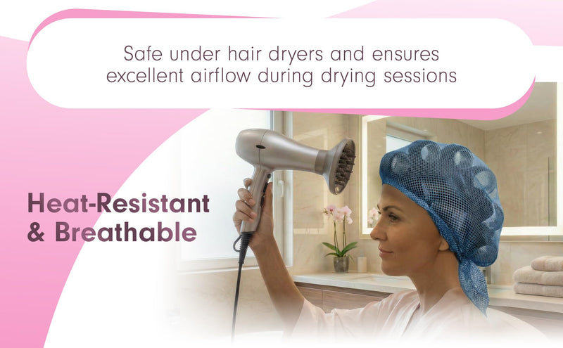 Tredoni 120x85cm Triangular Hair Setting Net - Heat-Resistant, Multicolor | Universal Hair Curler Roller Drying Net - 1pc Extra-Large Secure Fit, Durable & Breathable Nylon Mesh Hair Net