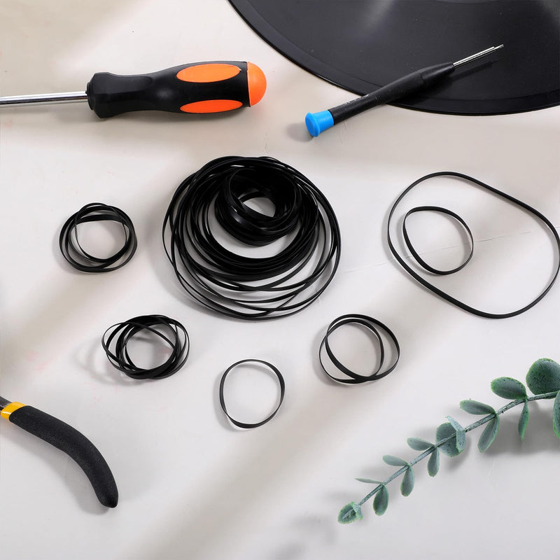 50 Pcs Cassette Belts Recorder Rubber Belts Recorder Repair Maintenance Tape Machine Rubber Belt 40-135 mm Mix Size 3mm Width Flat Cassette Belt for VCR DVD CD LD Repeater Drives