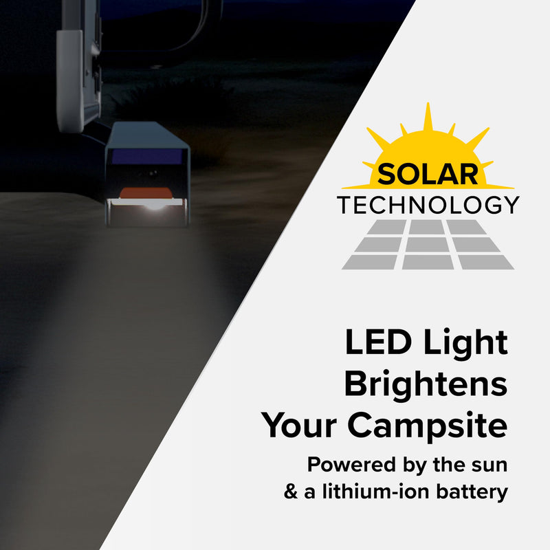 Camco RV Bumper Cap Solar Light — Motion-Activated Lighting – Fits 4" Square RV Bumpers – Helps Keep Bugs Out & Allows for RV Sewer Hose Storage Inside Bumper (40332)