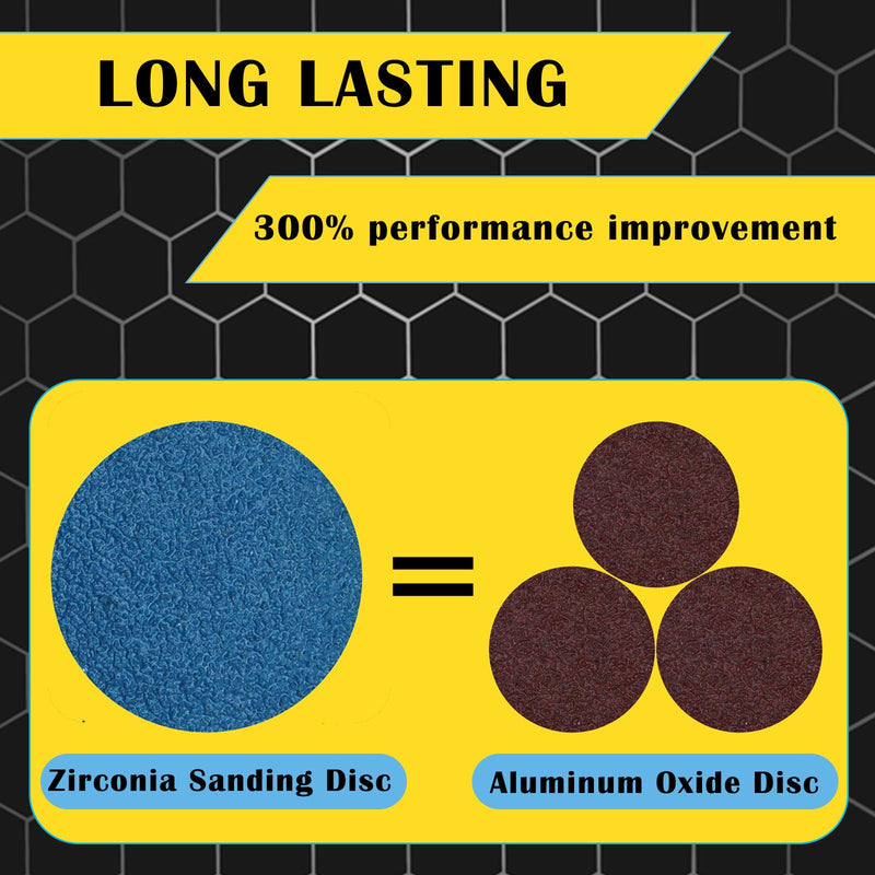 75Pcs 3 inch Quick Change Disc Set, Zirconia Roll Lock Sanding Disc with 1/4" Holder Compatible with Die Grinder Surface Prep Strip Polish Finish Burr Rust Paint Removal 3" Zirconia Sanding Disc