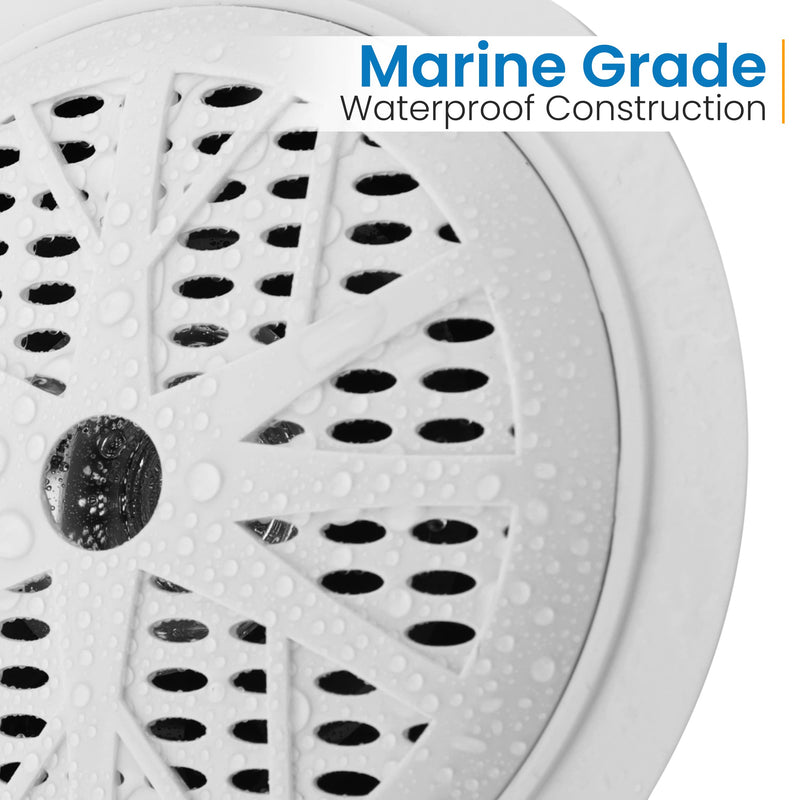 Pyle 4 Inch Dual Marine Speakers - Waterproof and Weather Resistant Outdoor Audio Stereo Sound System with Polypropylene Cone,Cloth Surround and Low Profile Design -1 Pai -PLMR41W (White) One Size