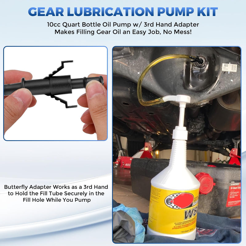 Fluid Pump for Standard Quart Bottles - 10cc Per Pump Stroke， Transmission Fluid Pump with 3rd Hand Adapter，differential fluid pump Transmission Fluid 2025 upgraded model with strong suction power