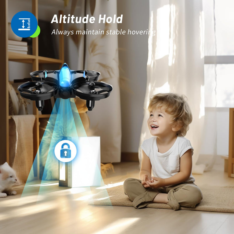 Mini Drone for Kids 8-12 and Beginners, RC Quadcopter Toy with Auto Hovering, One Key Start/Landing, Headless Mode, 3D Flips, Circle Fly, Indoor Small Drone Gift for Boys and Girls