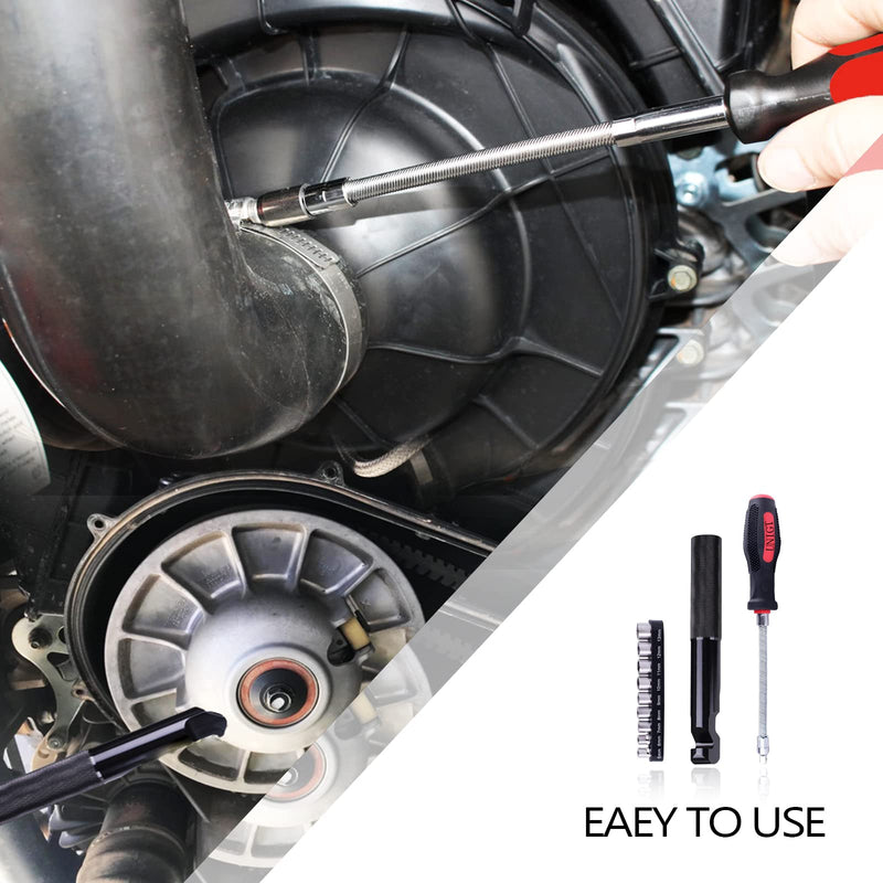 Belt Changing Tool with Clutch Cover Removal Tool Kit Compatible with Polaris 800 900 S 1000 XP XP4 General 1000 - Combo Package Belt+Clutch Tool