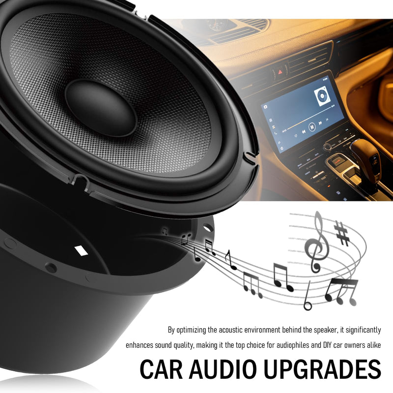 Salior 2PCS 6.5 Speaker Baffle,Durable 6.5 Speaker Pods for Sound Quality Upgrade & Protection,Professional 6.5 Speakers Enclosure Car Accessories for Car Audio Systems