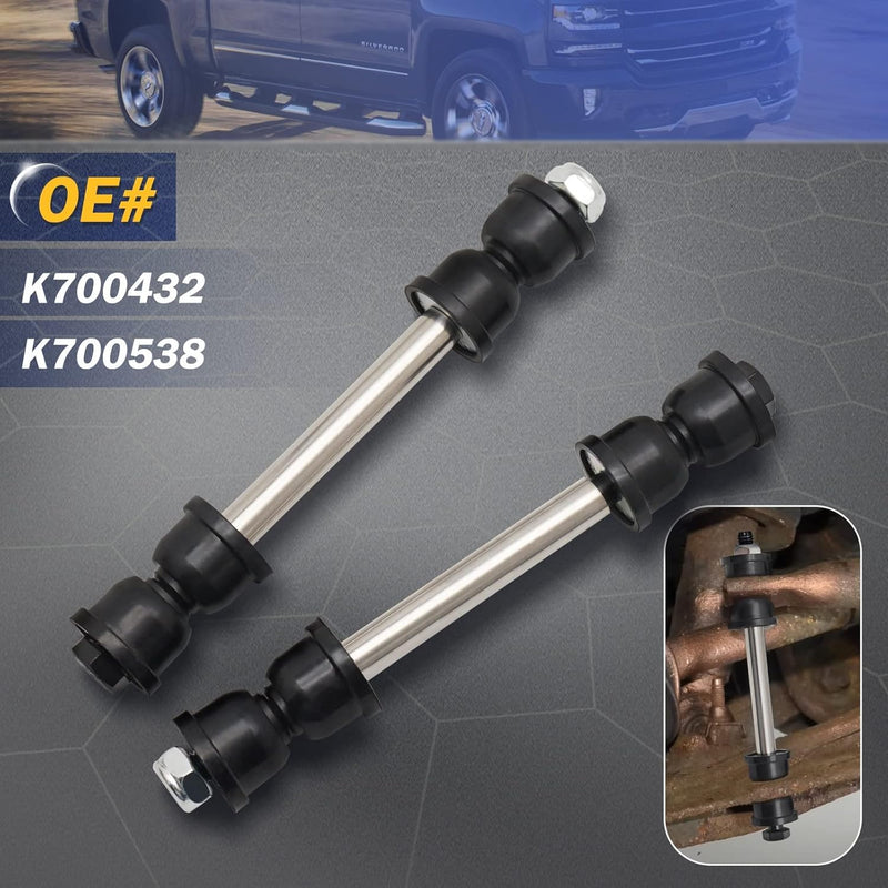 K700432 Front Stabilizer Sway Bar End Links for 2007-2016 Chevy Silverado 1500 Avalanche Tahoe Suburban/GMC Sierra Yukon/Cadillac Escalade K700538 K700432