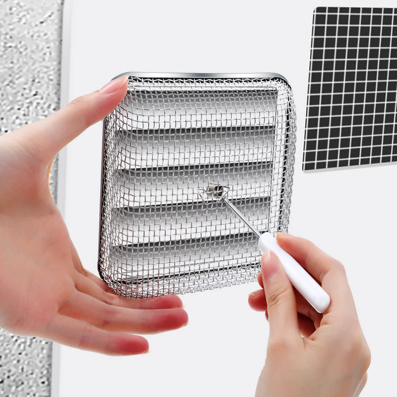 Tatuo Flying Insect Screen RV Furnace Vent Cover Water Heater Vent Cover Stainless Steel Mesh with Installation Tool (4.5 x 4.5 Inch) 4.5 x 4.5 Inch