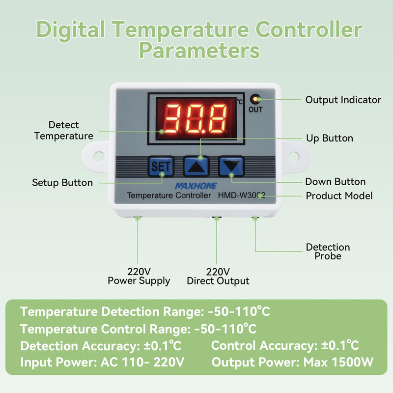 ELUTENG USB Fan 120mm with Digital Temperature Controller, 5V USB Powered PC Computer Fan 1500RPM 3 Adjustable Speeds Electronic Cooling Lufter with Metal Grill for Laptop/TV Box/AV Cabinet/PS5/Router