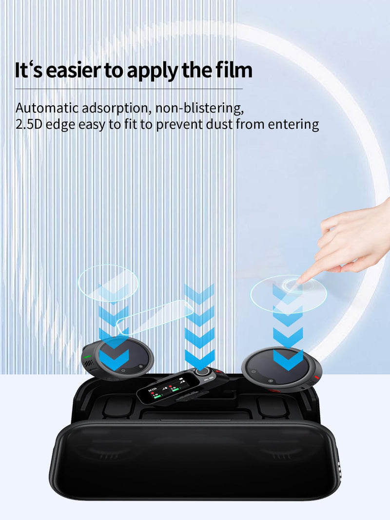 Screen Protector for Insta360 Mic Pro,Anti-Scratch 9H Hardness Tempered Glass Flim,HD Clear,Bubble Free,Easy Installation,1 Set(2 Transmitters Tempered Glass + 1 Receiver Soft Flim)