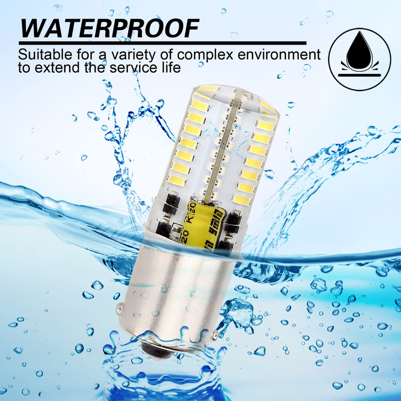 Ba15s Led P21w 1156 S8 Bulb 12V Ac/Dc 1141 Single Contact Base, Waterproof bulb, 6 Watt Cool White 6000K for RV, Reversing lights, Boat, Lawn tractors, Mower, Landscape Lighting. (Pack of 4) Ba15s-Day light White-4pcs