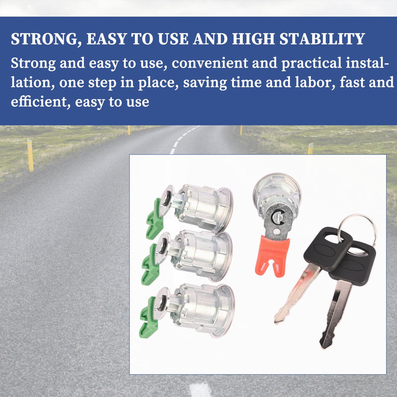Door Locks Cylinder Lock Set Compatible with Ford Econoline Van/E-150/E-250/ E-350 1997-2018, Replace DL5886 703369 597638