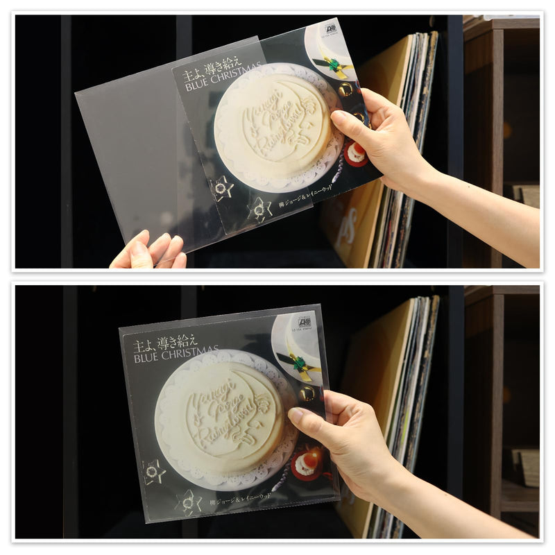 20Pcs 7 Inch Vinyl Record Outer Sleeves - Heavy-Duty Protective Covers for 45 RPM Album, 7.4" x 7.4" Clear Plastic EP Sleeves for Record Collection Storage and Display