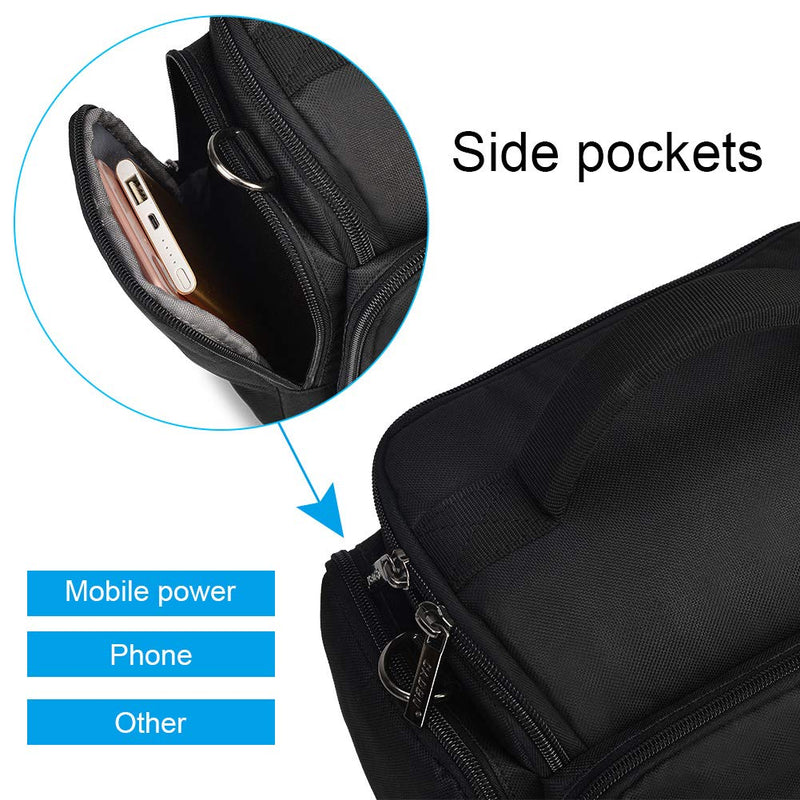 CADeN Camera Shoulder Crossbody Bag Case Compatible for Nikon, Canon, Sony SLR/DSLR Mirrorless Cameras and Lenses Waterproof(1.0 M, Black) 1.0 M