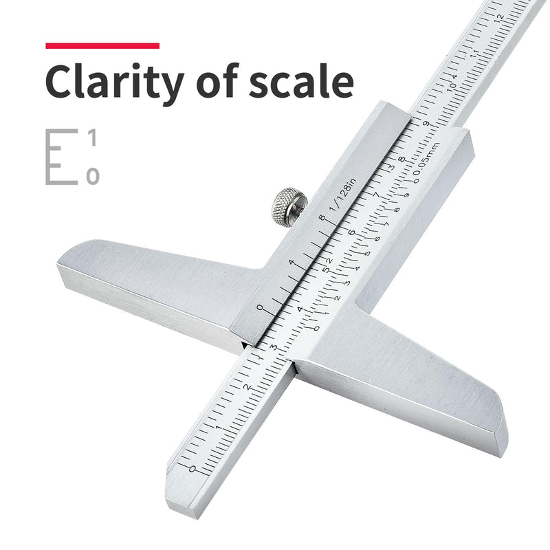 0-200mm Depth Vernier Caliper Micrometer Measuring Tool, 0.02mm Resolution,Carbonsteel Caliper Measuring Tool, DRINYOUNG (0-200/128in Depth Caliper) 0-200mm/8" (Depth Caliper)