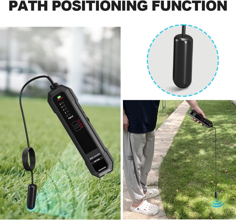 NOYAFA Underground Wire Locator, Underground Cable Locator for Pet Fence Buried Sprinkler Valve, Electrical Wire Tracer Cable Tester for Locating Irrigation Tone Generator Kit