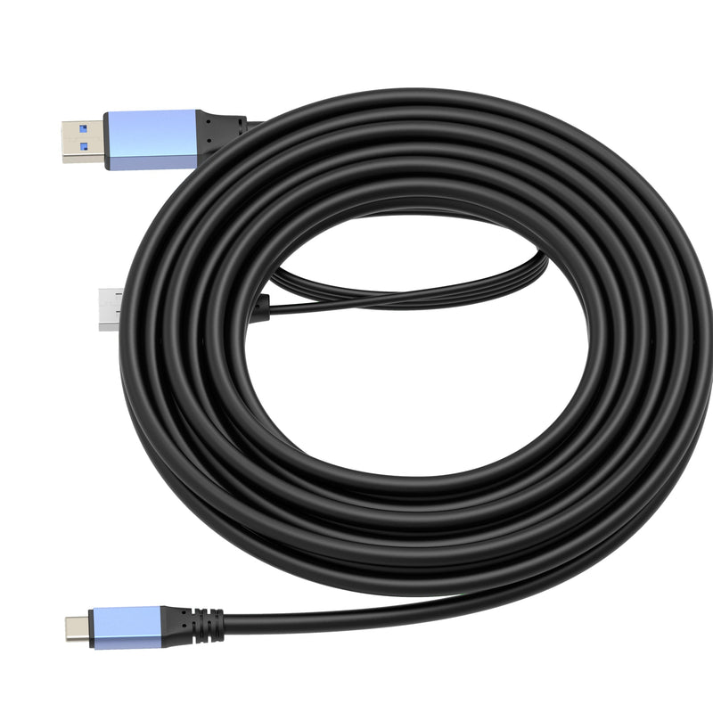 OkyLink Active USB 3.0 A to C Data Cable, Male to Male, 5Gbps, 15ft | 5M, 3.2 Gen 1, Signal booster, optional power, for webcam, VR, portable hard drive, Docking Station, Printer USB3.0(5Gbps) 15ft (5m)