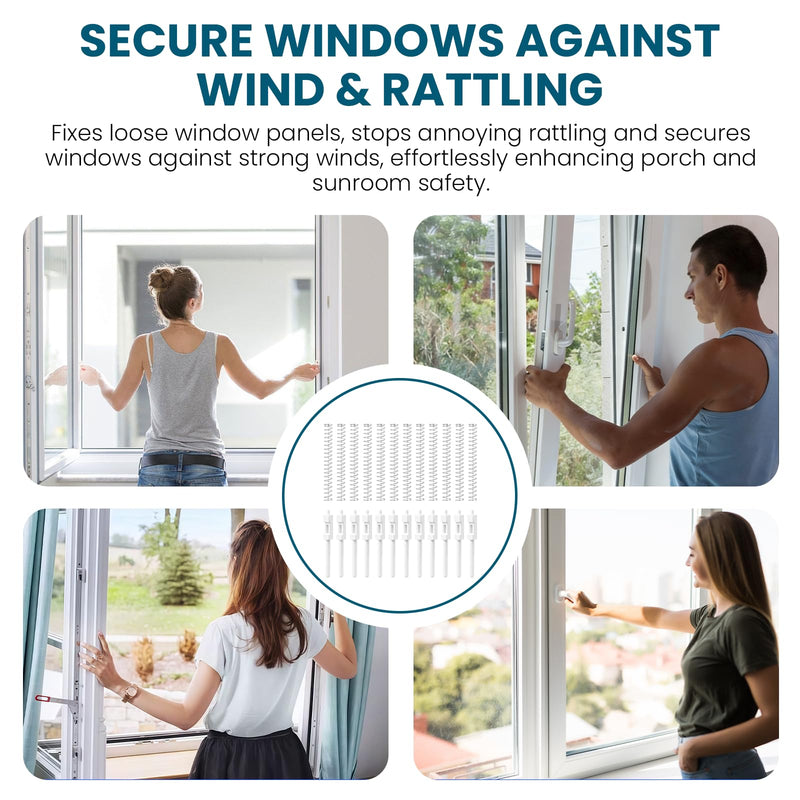 12 PCS Slide Spring Bolt Compatible with Eze Breeze Vertical 4 Track Windows Sliders, Secure Locking Window Bolt, Windows Door Sliding Bolt Gate Latch Replacement Parts