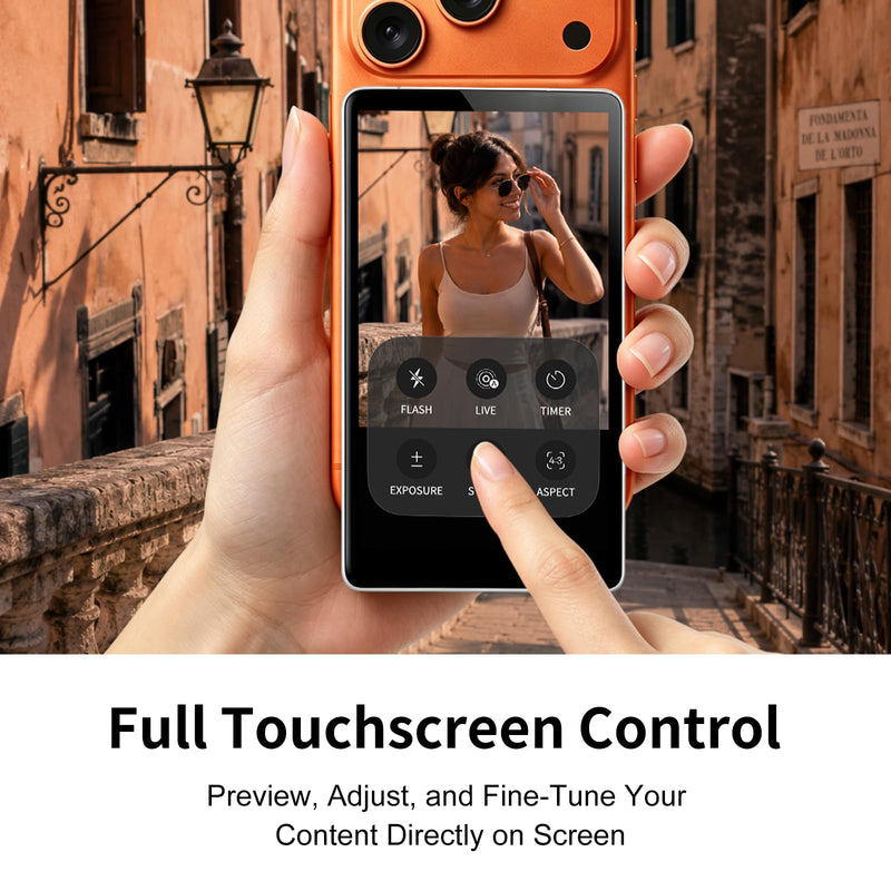 5'' Touchscreen Selfie Screen Monitor with 5000mAh Long-Lasting Battery | Portable External Phone Monitor for iPhone & Samsung, Wireless Back Camera Monitor, Magnetic Monitor for Vlog Live Streaming