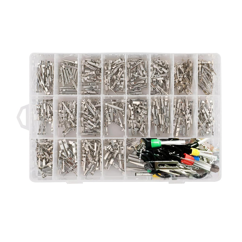 340Pcs 1/1.5/1.8/2.2/2.8/3.5mm Terminal Pins Wire Harness Pin Male Female Automotive Electrical Connector Kit Car Wire Terminal Pin Remover