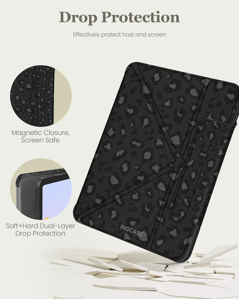 for Samsung Galaxy Tab S9/ S9FE/ S10/ S10 FE/S10 Lite Case - Multi-Angle Includes Portrait Stand with Build-in Pencil Holder and Auto Sleep/Wake Cover for Samsung Tablet, Leopard-Print Leopard Print for Samsung Tab S9/ S9FE/ S10/ S10 FE/S10 Lite