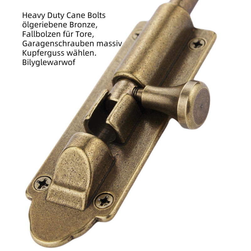Heavy Duty Cane Bolts for Gates Oil Rubbed Bronze,Drop Bolts for Gates,Garage Bolts Solid cast Copper Choose Bilyglewarwof(10inch) 10inch