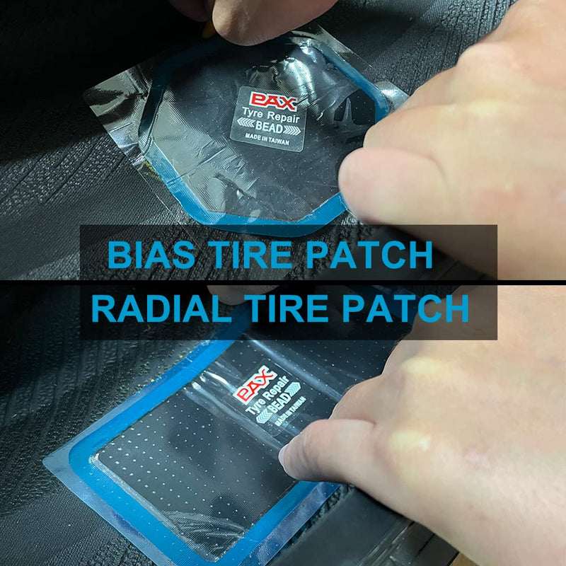 PAX 10Pcs 125 x 90mm Radial Tire Patch, Tire Repair for Puncture, Tire Flat Prevention, Emergency Repair Tool, Suitable for Car, Bus, Truck, Tractor (125 x 90mm)