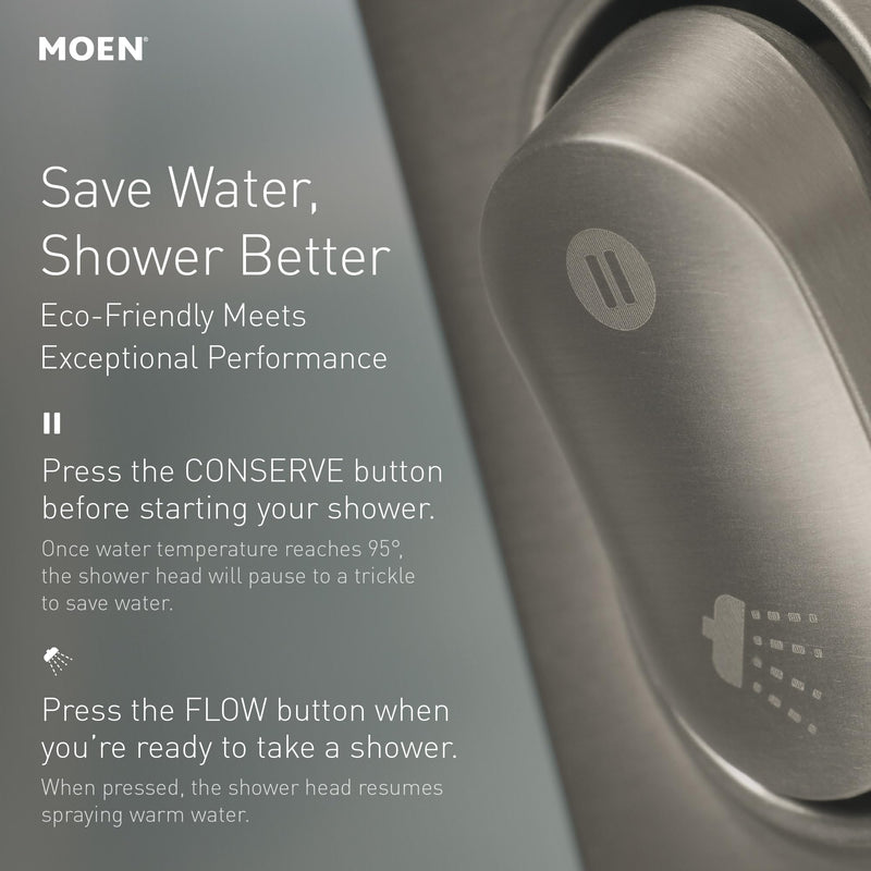 Moen Chrome Handheld That Saves Hot Water with Eco-Performance and Magnetic Docking System, 230H2EP