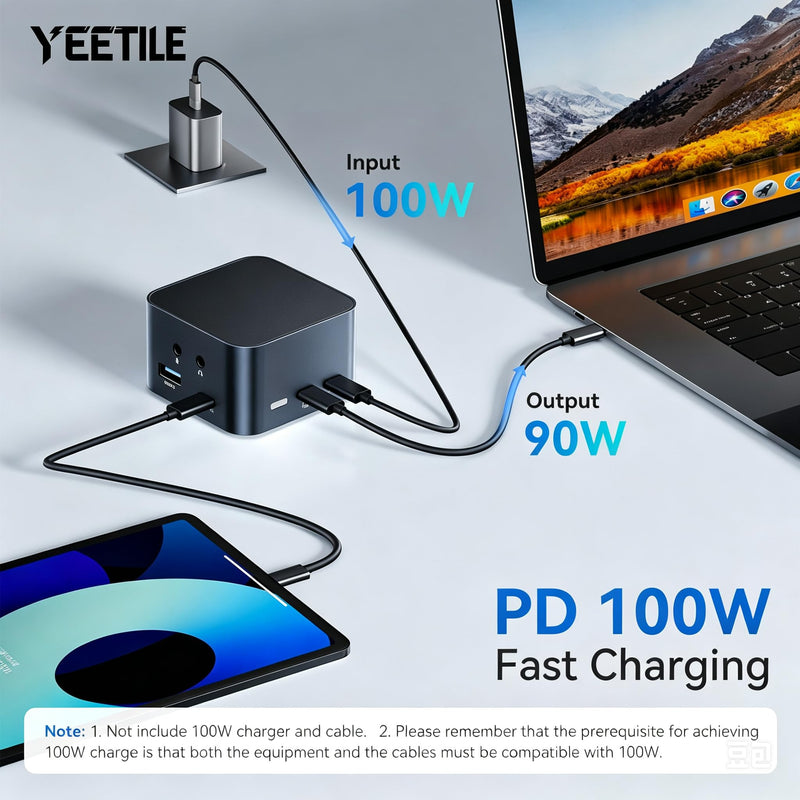 13-in-1 USB C Hub Multiport Adapter, USB C Docking Station | 4K@60Hz, 100W PD, USB A&C 3.2, High Speed Data Transfer(10Gbps), 2xUSB A 3.0, Ethernet, SD/Micro SD, Computer Peripherals