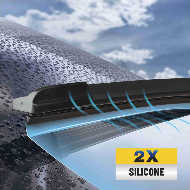 5 PLUS® Silicone Wiper Blades 22 inch wiper blades 2 pack Replacement For Ford F Series 2020-2012 Expedition 20-08,Chevy Silverado GMC Sierra Series 2023-2019 06-99,Impala Suburban, Windshield Wiper 22"+22" Front (Hook Arm)