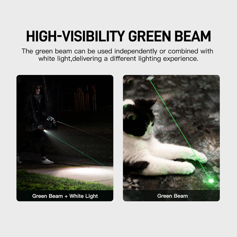 ThruNite Defender EDC Flat Flashlight with White LED, Green Beam & UV, 1600 Lumens USB-C Rechargeable Pocket Flashlight, Magnetic Base, IPX7 Waterproof for Home, Work, Camping & Emergency