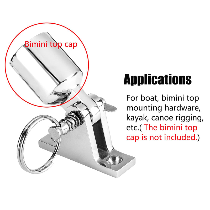 TINGZHIGO Bimini Top Deck Hinge with Quick Release pin, Bimini Top Fitting Hardware 90° Deck Hinge, 316 Stainless Steel, Installation Screws (6 Packs)