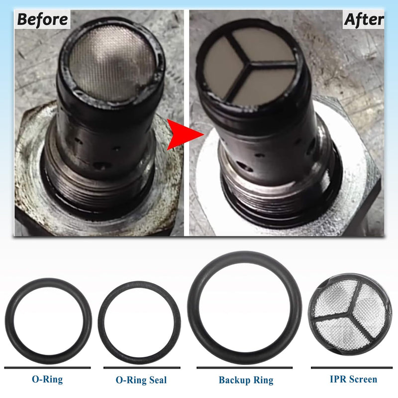 Bonbo 6.0 IPR Valve Socket & Oil Rail Adapters Kit & 6.0 High Pressure Oil Pump IPR Valve Air Test Fitting Tool with Seal Kit, Fits for Ford 6.0L Powerstroke Diesel Engine (8 Pack) 8PCS Set