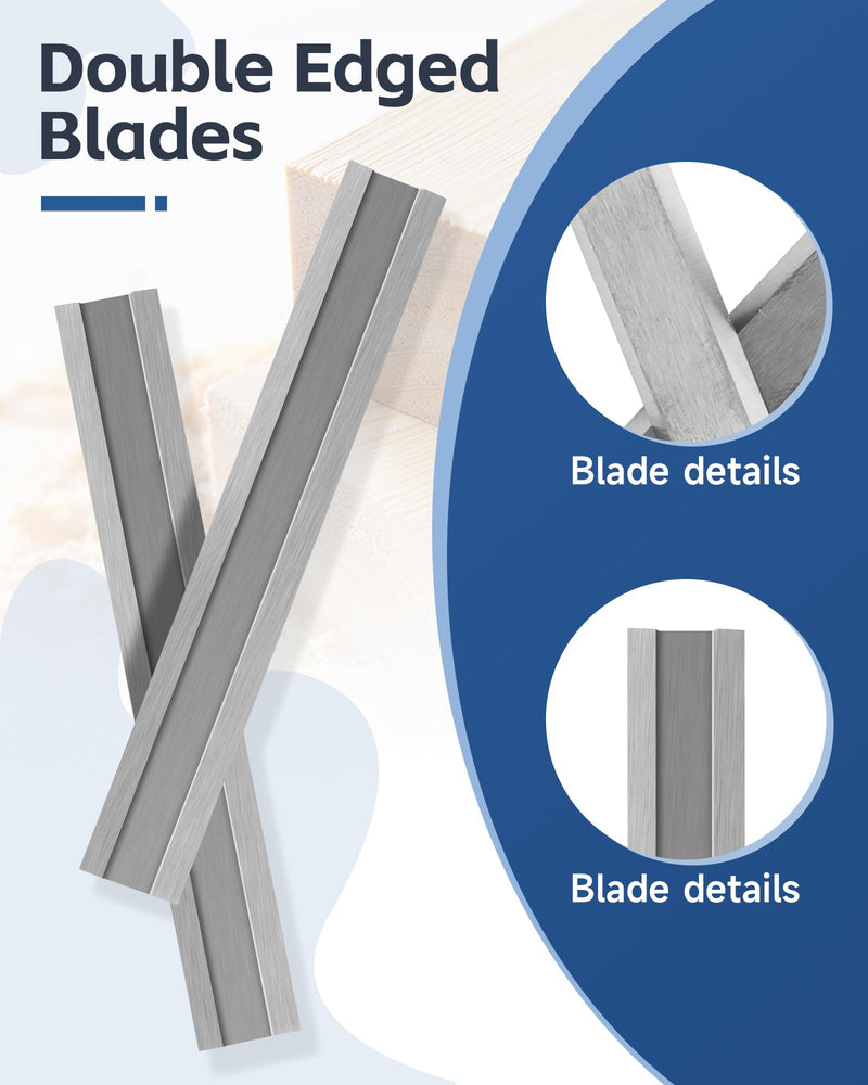 2.5" Carbide Paint Scraper Blades, Double-Edged Reversible Replacement Tungsten Steel Blades, Fit for 2.5in scraper, for Removing Paint, Wood, Glue and Grout - 2pcs 2.5"
