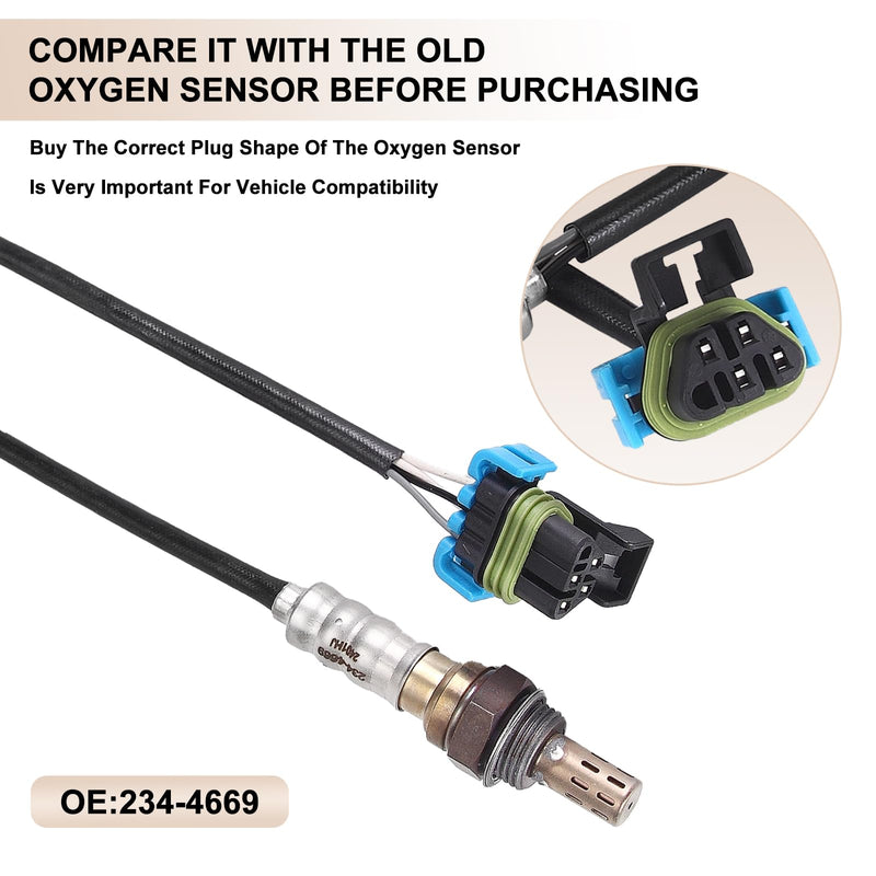 Oxygen O2 Sensor Upstream Replacement for Cadillac Escalade Chevy Suburban Silverado 1500 HD Express GMC Yukon XL H2 6.0L 8.1L V8 Replaces# 234-4669 Set of 2