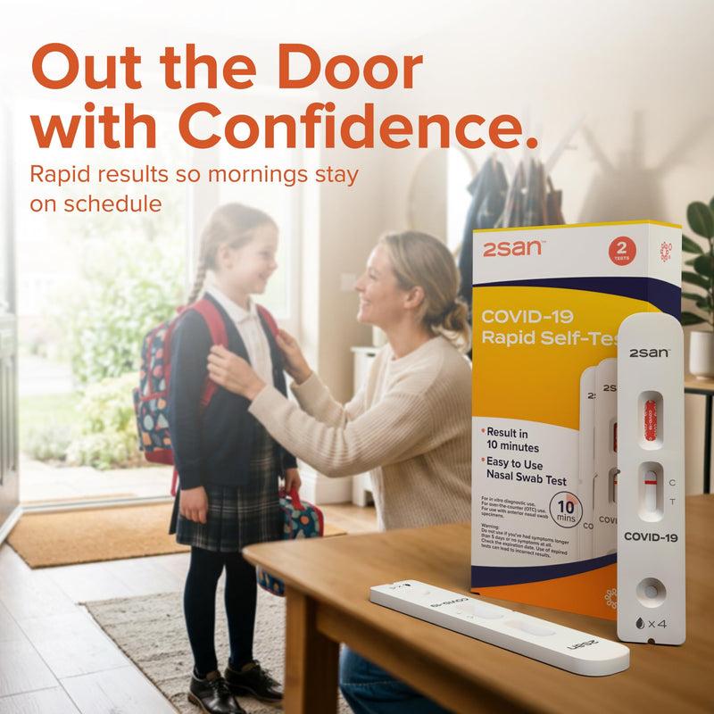 2San COVID-19 Home Test, Antigen Rapid Test, Results in 10 Minutes, FDA Cleared, Covid Test Kit at Home, Easy to Use Nasal Swab for Home (2 Pack)
