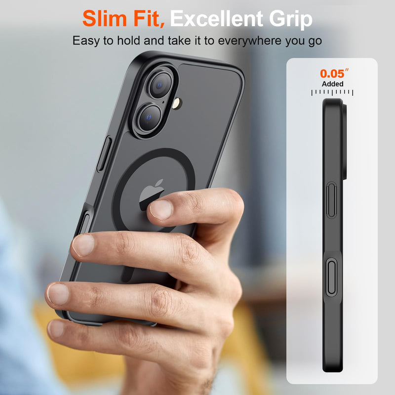 Compatible with iPhone 17 Phone case Magnetic (Compatible with MagSafe) (Military Grade Anti Drop Protection) semi Transparent Matte Shockproof and Anti Fingerprint Phone case 2026