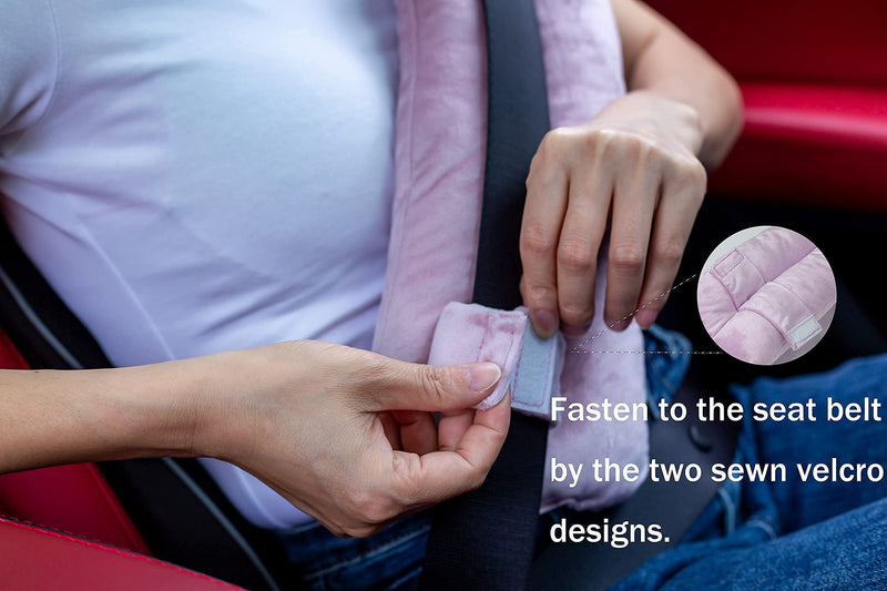 Mastectomy Pillow Post Surgery Seat Belt Pillow Cushions Pads Protector for Breast Cancer Port Pacemaker Heart Surgery C-Section Recovery (Pink) Pink