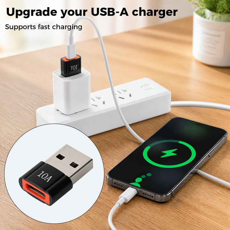 10 USB Female to C Male OTG Adapter & Type C Female to USB Male Adapter | USB A 3.0 Female to C Male OTG Adapter & Type C Female to USB Male Adapter for MacBook iPhone 17/16 Pro Max Galaxy S25/S24