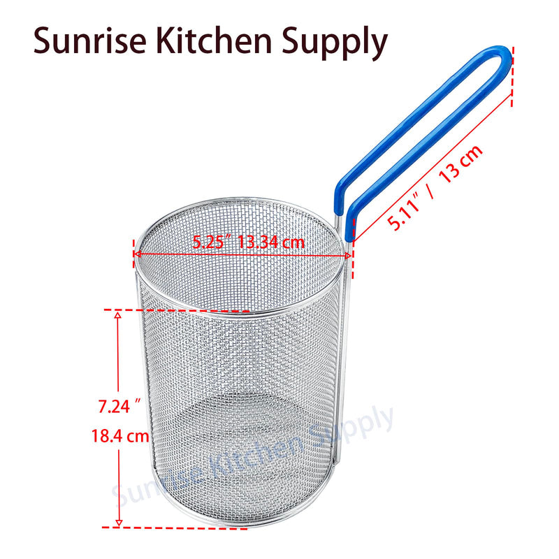 Sunrise Kitchen Supply Stainless Steel Pasta Boil Basket (1, 5.25"D x 7"H) 1