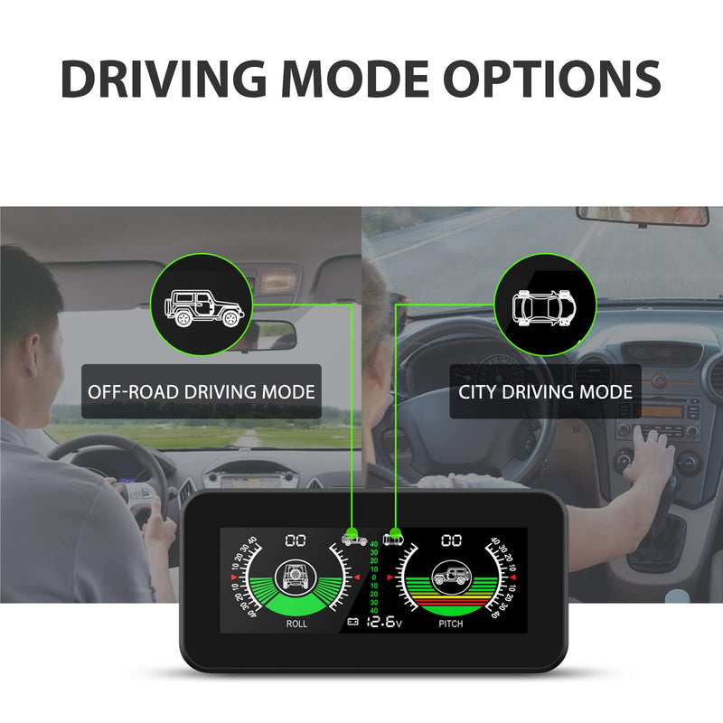 Digital Car Inclinometer Level Tilt Gauge Dual Mode, DC 5V-30V Automotive Slope Meter Clinometer Offroad with Built-in Multi-axis Gyroscope M50